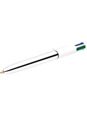 Bic Bic 4 Colours Shine 4 Renk Tükenmez Kalem Gümüş Gövde