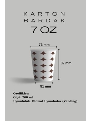 Karton Bardak 7 Oz ADET:250 7 Oz 200ML