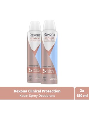 Rexona Clinical Protection Kadın Sprey Deodorant 150 ml 96 Saat Güçlü Koruma Confidence