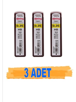Rotring 0,35 mm HB Versatil Kalem Ucu 3 ADET Hi Polymer Almanya Kalem Uçları
