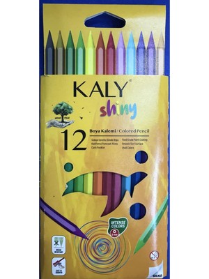 Silka Kaly Shiny 12 Renk Boya Kalemi Kaly Canlı Renkler ile 3 mm Kalınlıkta