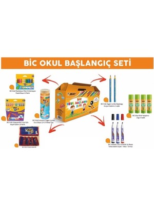 Bic Okul Başlangıç Seti 13 Parça Renkli Kalemler ve Boyalarla Eğlenceli Öğrenme Deneyimi