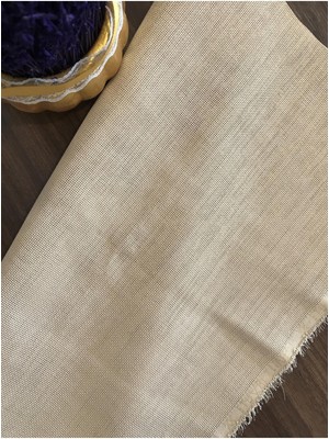 Etuval Linen Etamin Punch Ve Pano Kumaşı Koyu Bej 100 x 80