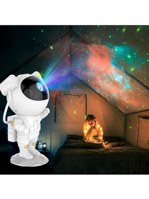 EC Shop Astroboy Lighting Yıldız Projektör Astronot Işıklı Galaksi Samanyolu Projeksiyon Gece Lambası