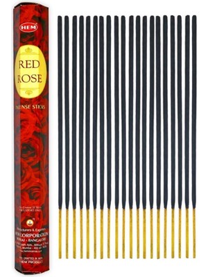 Hem Tütsü Hem Kırmızı Gül Kokulu 20 Çubuk Tütsü - Red Rose Incense Sticks