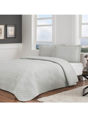 Taç Parley Çift Kişilik Yatak Örtüsü Seti Gri