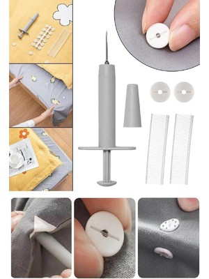 Vi Caro Yorgan Kılıf Çarşaf Nevresim Tutucu Sabitleyici Iğne 40 Adet Düğme (Pul) Ve 400 Adet Ip Set Ürün