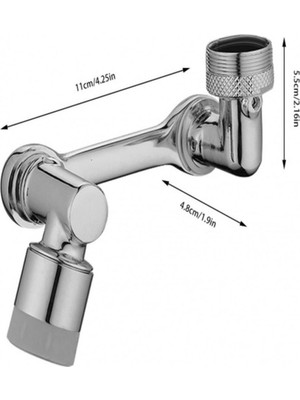 Egonex Musluk Başlığı 1080 Derece Dönebilen 2 Fonksiyonlu Krom Kaplama Musluk Ucu Filtreli