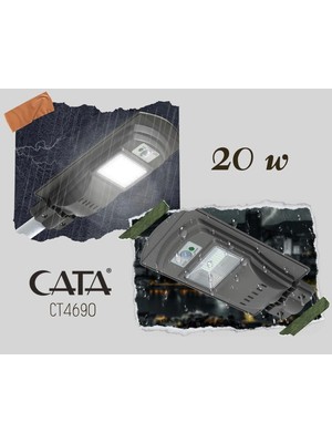 Cata CT-4690 20W Solar Güneş Enerjili Bahçe Sokak Aydınlatma Lambası