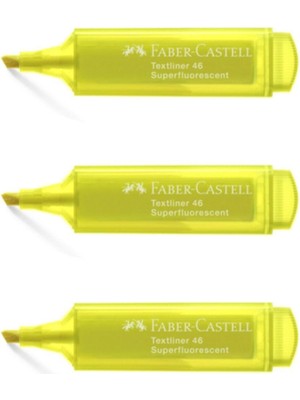 Faber-Castell Faber Castell Faber-Castell Fosforlu Kalem Şeffaf Gövde Sarı (3 Adet)
