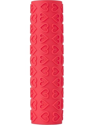 IKEA Yılbaşı Temalı Kalp Desenli Merdane Kılıfı, Kırmızı, 25 cm Kalpli Merdane