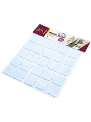 Decobella 30X30 mm Kare Keçe Ses Yalıtımı Çizik Önleyici Masa Sandalye Koltuk Ayağı Keçesi