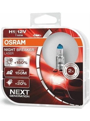Osram Night Breaker Laser H1 Ampul Takımı %150 Daha Fazla Işık Osram