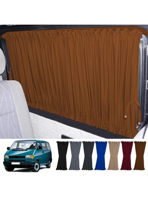 Oto Pandami Volkswagen T4 - Transporter / Caravelle Kısa Şase 1990–2003 Uyumlu Taba Raylı Oto Perde Takımı