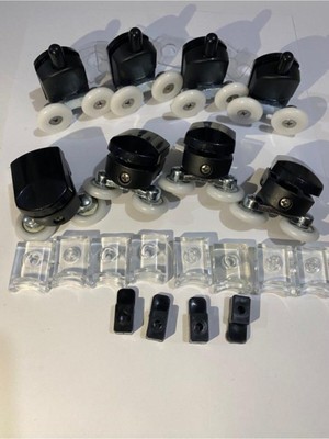 Peramics Duşakabin Tekeri Siyah Renkli 8'li Takım