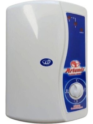 Artemis 7500 W Elektrikli Şofben Beyaz Renk 4 lt/dk Su Isıtma Kapasitesi ile Hızlı Isıtma