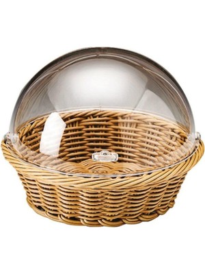 Zicco Hasır Polikarbon Rolltop Fanus Kapaklı Ekmek Meyve Saklama Sepeti Zcp