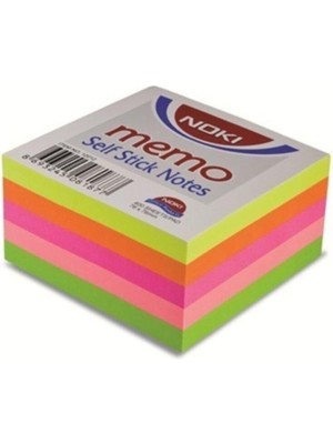 Noki Memo 12012 75 x 75 mm Neon Küp Yapışkanlı Not Kağıdı 400 Yaprak Neon