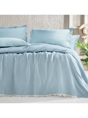 Yataş Bedding Octo Çift Kişilik Pike - Buz Mavisi