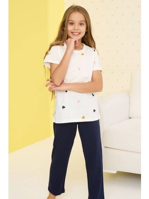 Siyah İnci Pamuklu Kısa Kollu Pijama Takım 23107052