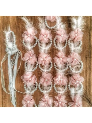 EC Shop Zeynepin Tasarım Evi Pudra Tüylü Nedime Bilekliği 10 Adet