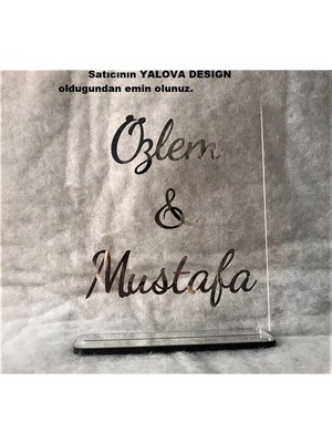 Yalova Design Kişiye Özel Söz & Nişan Pleksi Isimlik 25X20 cm