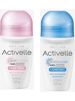 Oriflame Activelle Ve Even Tone Comfort Anti-Perspirant 48 Saat Koruma Sağlayan 2'Li Roll-On Deodorant