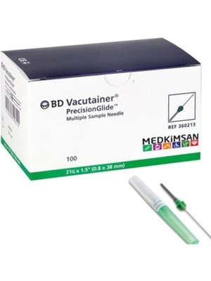 Bd Vacutainer Bd 360213 Vacutainer Kan Alma Iğnesi 21G Yeşil 100 Adet