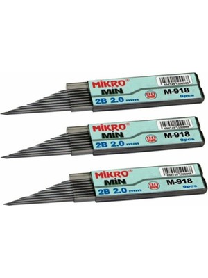 Mikro Kalem Ucu 2.0mm 2b 2b Kalem Ucu 2mm Siyah 3 Adet