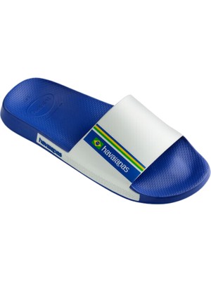 Havaianas Slide Brasil Erkek Beyaz Mavi Terlik