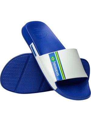 Havaianas Slide Brasil Erkek Beyaz Mavi Terlik