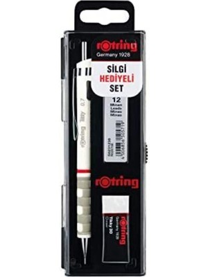 Rotring Tikky Okul Seti 0.7 mm Beyaz Versatil Kalem + Silgi + Uç