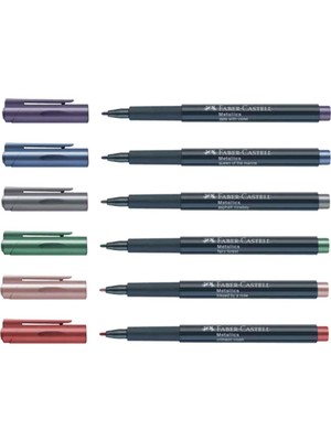 Faber-Castell Faber Castell Metalik Markör, 12'li Set