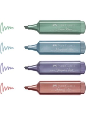 Faber-Castell Faber Castell Faber-Castell Metalik 4 Lü Set Fosforlu Kalem