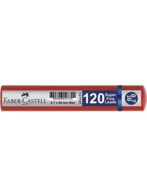 Faber-Castell Faber Castell Kırmızı Tüp  120LI Min 0,7 2b 60MM (1 Adet 12’li Paket)