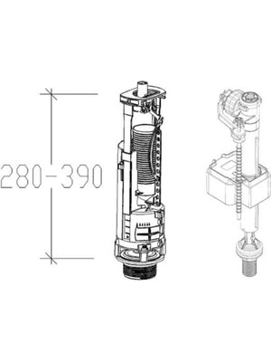 Tema Optima 49/101 3/6 Litre Çift Kademe Klozet Rezervuar Iç Takım