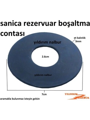 Yıldırım Sanica Gömme Rezervuar 7cm Göbek Contası Boşaltma Büyük Lastik Conta Conta