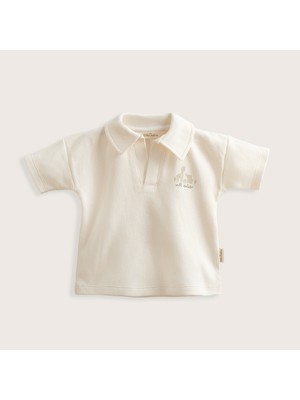 Chakra Safari Polo Yaka Tshirt Ekru