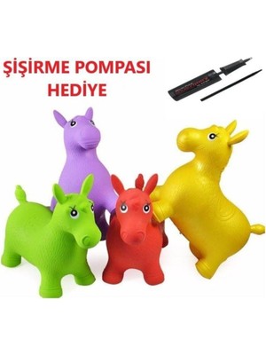 Gepettoys Şişme Zıp Zıp Hayvanlar Pilates Eşeği Oyuncak Pompa Dahil