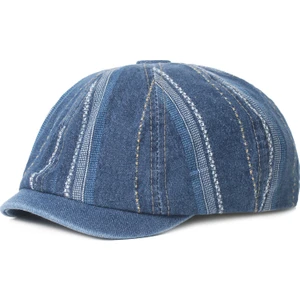 Denim Sekizgen Şapka Edebi Gençlik Bere Retro Newsboy Şapka (Yurt Dışından)