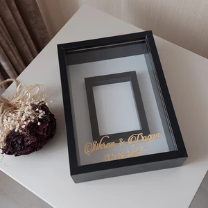 Verda Çerçeve 25X35 cm Siyah Fotoğraf Alanlı Model Tasarım Gül Kutusu Anı Çerçevesi! Yeni Model Çerçeve!