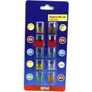 Mini Bıçak Sigorta Seti Karışık Amper ( 10 ' Lu ) - Muhtelif