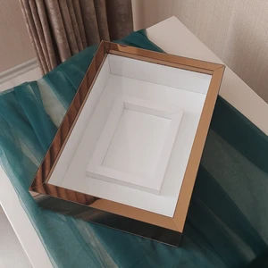 Verda Çerçeve 25X35 cm Bronz Pleksi Kaplı Fotoğraf Alanlı Model Tasarım Gül Kutusu Anı Çerçevesi! Ayna Çerçeve! Ledli