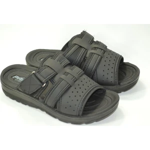 Gedikpaşalı Erkek Suni Deri Tank Siyah Flok Terlik