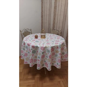 Yuvarlak,yılbaşı Desenli,duck (Sıvı Itici ,leke Tutmaz) Kumaş,masa Örtüsü