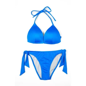 Kadın Üçgen Yarım Dolgulu Saks Mavi Bikini Takımı