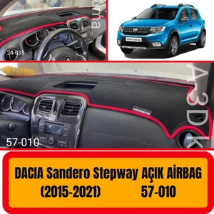 A3D Torpido Koruma Dacia Sandero Stepway 2015-2021 Ön Göğüs / Panel /  Torpido Koruması - Kılıfı - Halısı