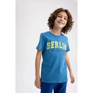 Erkek Çocuk Bisiklet Yaka Baskılı Kısa Kollu Tişört Z9320A623HS