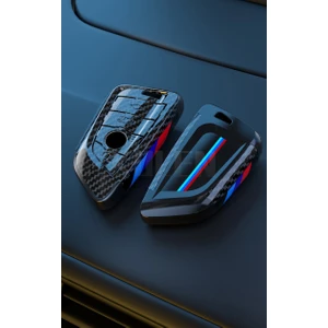 İdeal Aksesuar Bmw Anahtarlık Karbon Detaylı Anahtar Kılıfı Sert Plastik Şık Tasarım G x Serisi Uyum Car Keychain