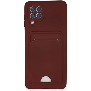 Samsung Galaxy M22 Kılıf Kelvin Kartvizitli Silikon - Bordo 300099